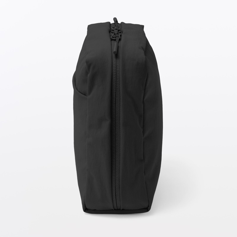 일본 무인양품 발수 재생 나일론 스퀘어 파우치 14x6x16cm 블랙