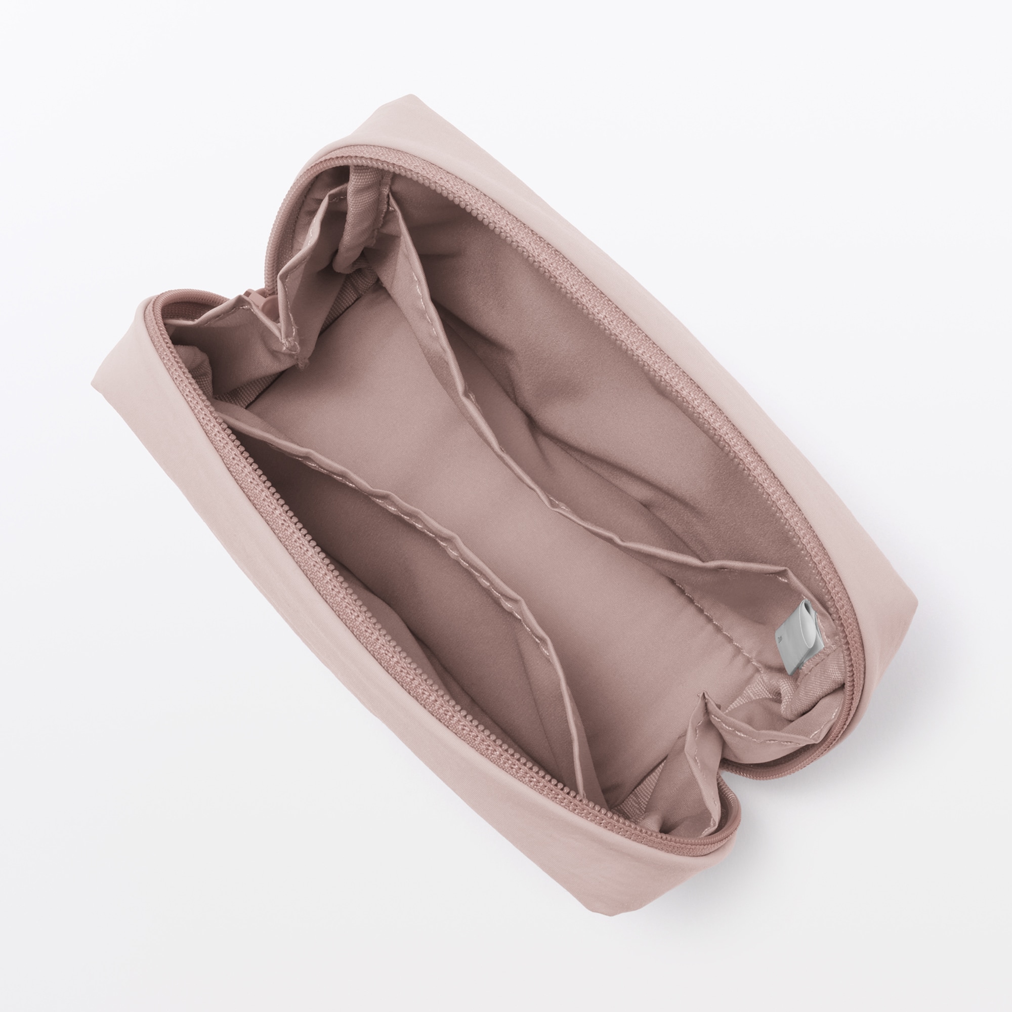 일본 무인양품 발수 재생 나일론 슬림 파우치 15x5x9cm 핑크