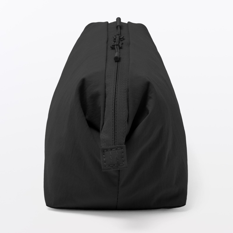일본 무인양품 발수 재생 나일론 와이드 입구 파우치 L 20x10x11cm 블랙