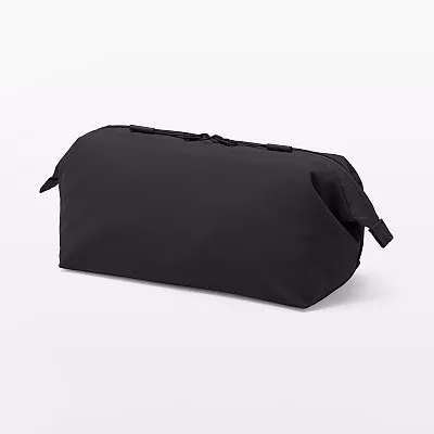 일본 무인양품 발수 재생 나일론 와이드 입구 파우치 L 20x10x11cm 블랙