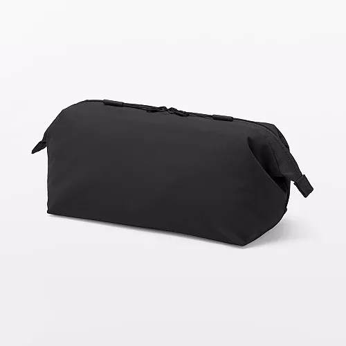 일본 무인양품 발수 재생 나일론 와이드 입구 파우치 L 20x10x11cm 블랙