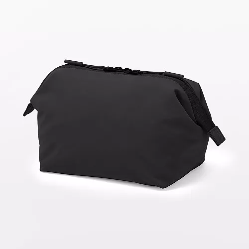 일본 무인양품 발수 재생 나일론 와이드 입구 파우치 S 14x10x11cm 블랙