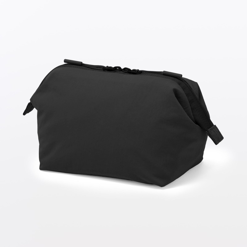 일본 무인양품 발수 재생 나일론 와이드 입구 파우치 S 14x10x11cm 블랙