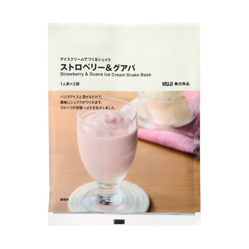 일본 무인양품 아이스크림으로 만드는 셰이크 딸기 구아바  2봉입