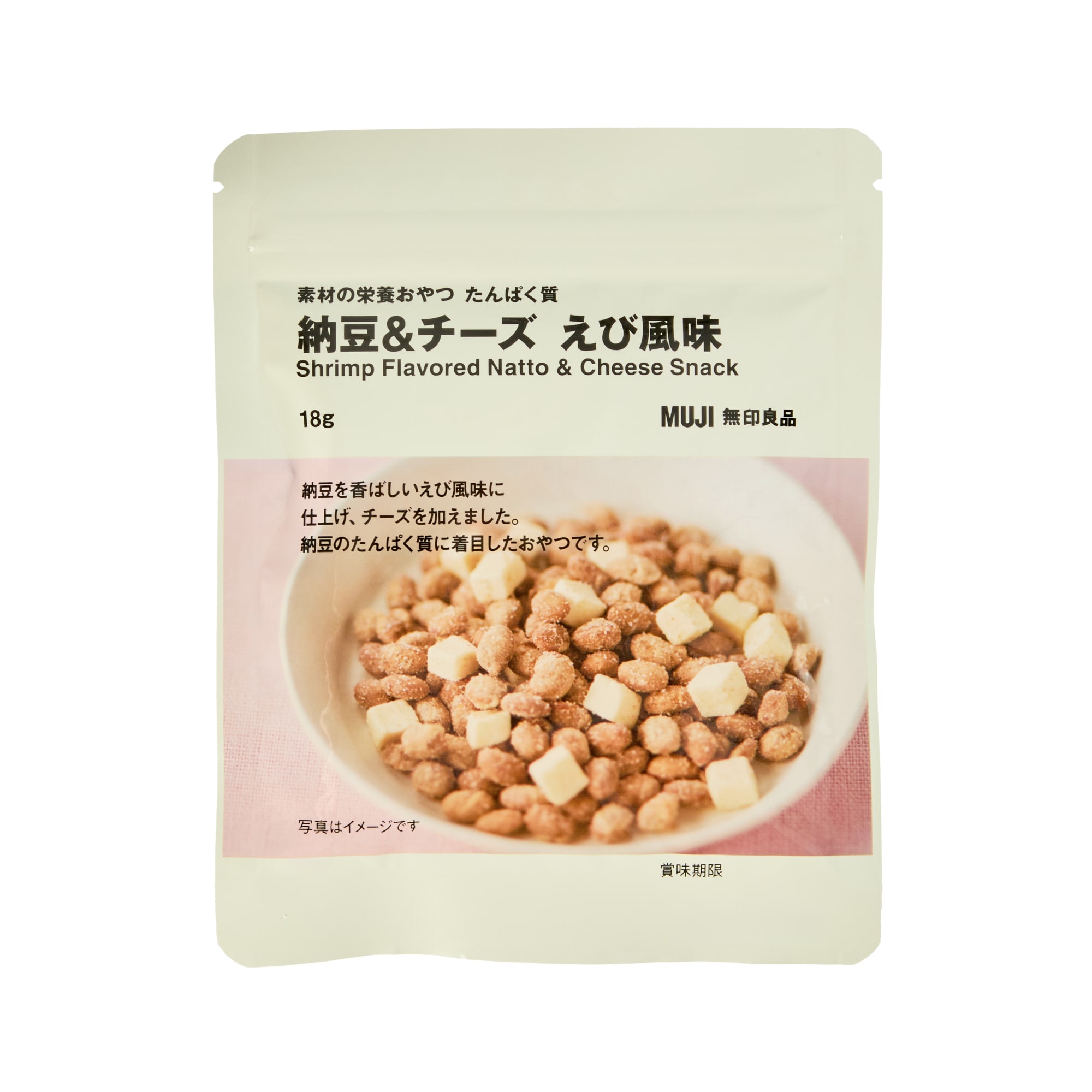 일본 무인양품 영양 간식 단백질 낫토 치즈 새우맛 18g
