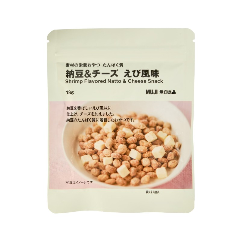 일본 무인양품 영양 간식 단백질 낫토 치즈 새우맛 18g